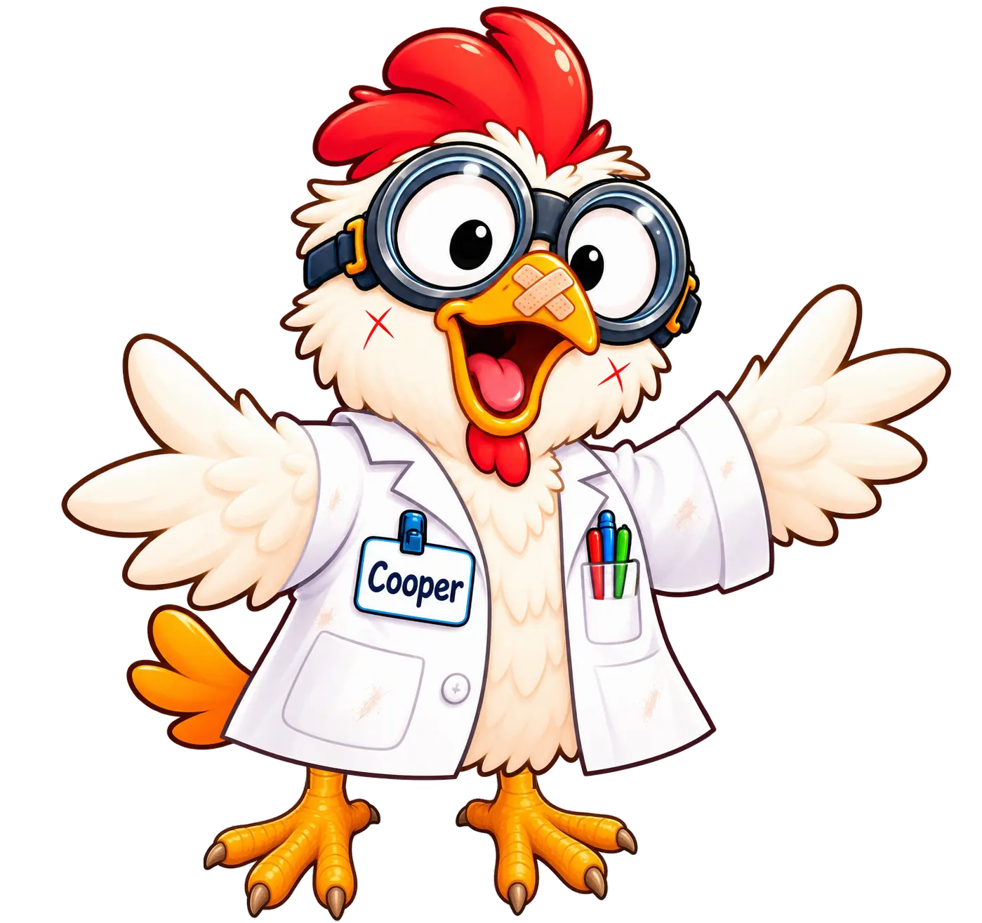 Cooper, Splat Lab's enthusiastic chicken scientist